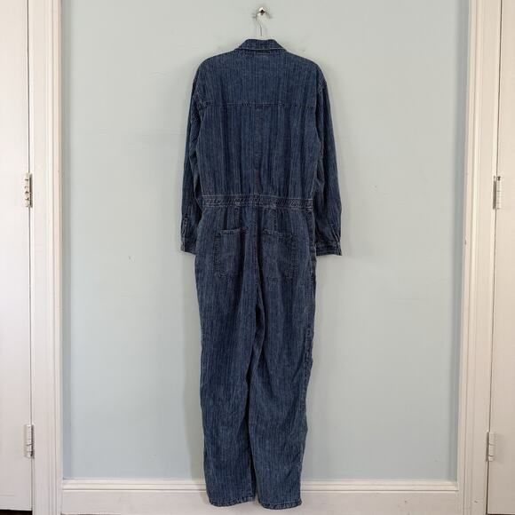 Free People We The Free Ari Stripe Coverall Boiler Denim Jumpsuit - Picture 5 of 8